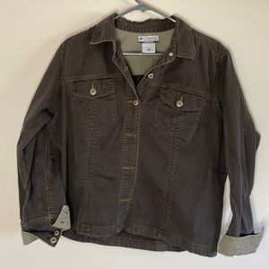 Columbia Womens XL Dark Brown Button Down Jacket